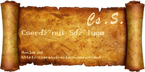Cserényi Sólyom névjegykártya